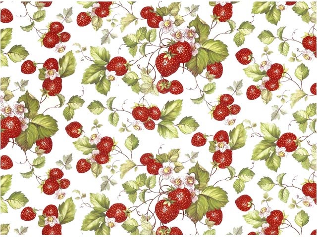 Strawberries Chintz 200 mm x 200 mm - Click Image to Close